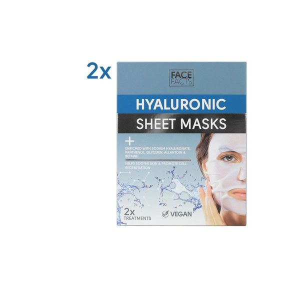 Face Facts Hyaluronic Sheet Mask 2x 20ml